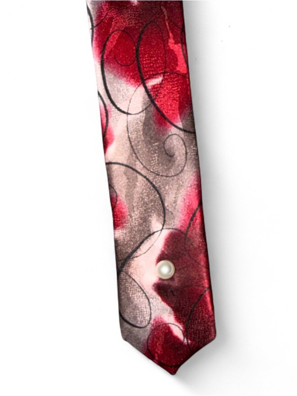 Upcycled Silk Necktie Belt Vintage Jerry Garcia Tie Art Deco Hidden Pocket Chic - Picture 6 of 6